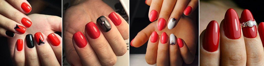 czerwony manicure
