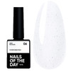 Baza hybrydowa NAILSOFTHEDAY Cover NEW Formula Milk 06 mleczna z niebieskim brokatem, 10 ml - Фото №1