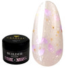 Гель для наращивания Crystal Builder Gel KISS 4 молочный с фиолетовыми сердечками 15 мл - Фото №1