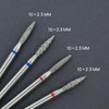 Manicure cutter TUFI profi Diamond Flame rounded blunt 10 mm × 2.3 mm Blue Notch (0328410) - Фото №6
