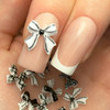 Ozdoby do paznokci Molly Nails kokardki biało czarne 30 szt - Фото №4