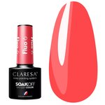 Лак для ногтей Claresa FLUO 6 гибридный коралловый, 5г
