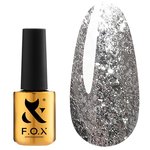 Gel Polish FOX Brilliance №02 - silver with large sparkles, 7 ml