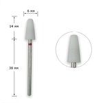 Frez do paznokci ceramiczny TUFI profі PREMIUM czerwony, stożek, średnica 6mm