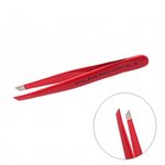 Eyebrow tweezers Staleks Pro Expert 11 Type 3 (wide bevelled edges) (red)