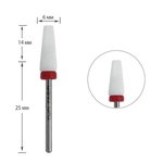 Frez do paznokci TUFI profi PREMIUM ceramic cone 610125 czerwony notch