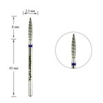 Frez do paznokci TUFI profi PREMIUM diamond tornado flame 243LX 023V 2,3 mm blue notch