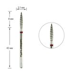 Cutter for manicure TUFI profi PREMIUM diamond tornado flame 243LX 021R 2.1 mm red cut