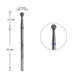 Frez do paznokci TUFI profi PREMIUM diamentowa kulka 801 001 023B 2,3 mm niebieski karb