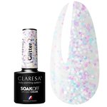 Lakier hybrydowy Claresa GLITTER 2 srebrny z brokatem 5 ml