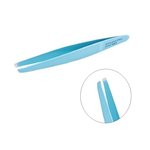 Eyebrow tweezers STALEKS EXPERT 65 TYPE 4 (narrow slanted edges, blue)