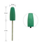 Silicone polisher TUFI profi PREMIUM rounded cone, medium grade, green