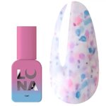 Base LUNA Tutti Frutti Base №1 white with multi-colored splashes 13 ml (314-1301)