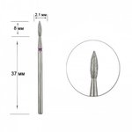 Frez do paznokci diamentowy Staleks płomień czerwony średnica  2,1 mm, część   robocza 8 mm, szt.
