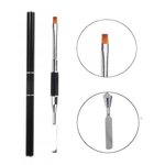Double-sided acrylic gel brush with a spatula GNBlab, bristle length 8mm