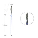 Frez do paznokci diamentowy Staleks płomyk niebieski średnica 2,1 mm / część pracująca 8 mm (wielokrotność 10)