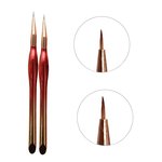Zestaw pędzli do manicure BLING 2 szt czerwono-złote