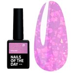 Baza hybrydowa NAILSOFTHEDAY Potal №21 różowy z wielobarwnym potalem 10 ml