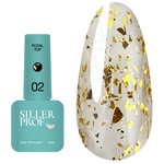 Топ SILLER Potal №02 без липкого слоя прозрачный с золотой поталью 8 мл (u0000012749)