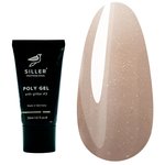 Akrylożel do paznokci Siller Poly Gel Glitter modelujący №3 złoty piasek 30 ml