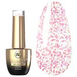 Lakier hybrydowy MAKEAR Daisy 625 przezroczysty z różowym brokatem 8 ml