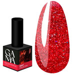 Lakier hybrydowy GA&MA Night collection №182 Royal Red dragon jaskrawa czerwień z brokatem 10 ml (7702269)