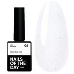 База для ногтей NAILSOFTHEDAY Cover NEW Formula Milk 06 молочный с голубыми блестками 10 мл