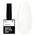 База для ногтей NAILSOFTHEDAY Cover NEW Formula Milk 07 молочный с золотыми блестками 10 мл