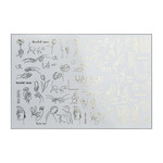 Slider design UAslider foil gold silhouettes in abstraction with inscriptions №Fg 022
