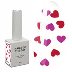 Топ NAILSOFTHEDAY Kupidon top 05 с красными и розовыми сердечками без липкого слоя 10 мл