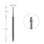 Фреза Staleks EXPERT твердосплавная nail cleaner mini диаметр 1,2 мм / рабочая часть 2,5 мм