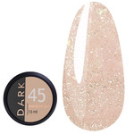 Гель для наращивания DARK Medium Gel №45 бежевый с блестками 15 мл