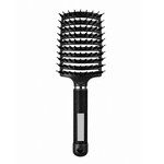 Boar bristle detangling and massage brush for hair black
