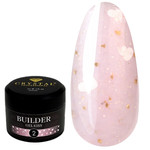 Гель для наращивания Crystal Builder Gel KISS 2 розовый с светло-розовыми сердечками 15 мл