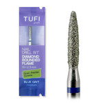 Manicure cutter TUFI profi Diamond Flame rounded blunt 10 mm × 2.3 mm Blue Notch (0328410)