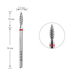 Frez diamentowy DARK czerwony tornado 2,3x10 mm