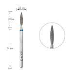 Diamond cutter DARK blue sharp flame 2.1x10 mm