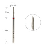 Frez do paznokci diamentowy TOUCH zaokrąglony płomyk czerwony 2,1 mm