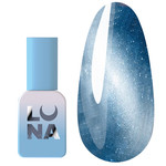 Lakier hybrydowy LUNA Magnetic Cat Eye 6 niebieski z płatkami folii 8 ml (382-6388-1978)