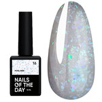 SALE База NAILSOFTHEDAY Potal №16 молочный с разноцветной поталью 10 мл