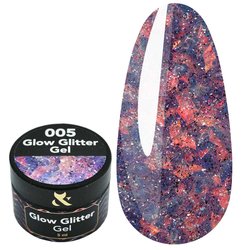 Glitter FOX Glow Glitter Gel 005 mix of colors with mica and microshine 5 ml - Фото №1