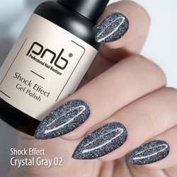 Gel Polish PNB SHOCK EFFECT 02 Crystal Grey UV/LED 8 ml - Фото №4
