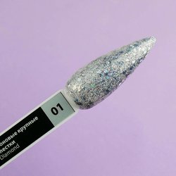 Gel polish TUFI profi  PREMIUM  Diamond 01 Neon large glitter 8 ml (0103031) - Фото №3
