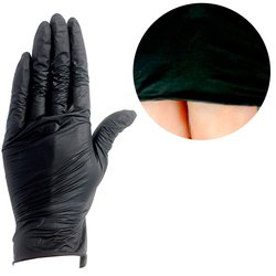 Перчатки нитриловые Opharm черные размер S, 100 шт - Фото №1