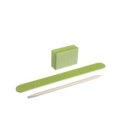 Набор для маникюра Kodi 04 зеленый (пилочка 120/120, баф 120/120, апельсиновая палочка)
