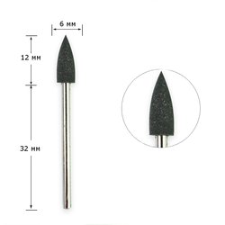 Silicone polisher TUFI profi shapr cone, medium grade, black (404V) - Фото №1
