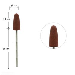 Silicone polisher TUFI profi rounded cone, medium grade, brown (824br) - Фото №1