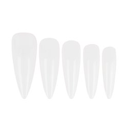 Soak-off gel tips TUFI profi  PREMIUM  long stiletto milky 240 pcs (0134002)