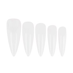 Soak-off gel tips TUFI profi  PREMIUM  long stiletto transparent 240 pcs (0134000)