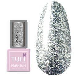 Gel polish TUFI profi PREMIUM Diamond 11 Saturated silver 8 ml (0103051) - Фото №1